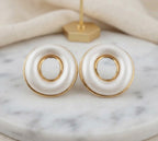 Boucles d’oreilles donuts glacés en acier