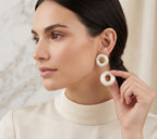 Boucles d’oreilles donuts glacés en acier